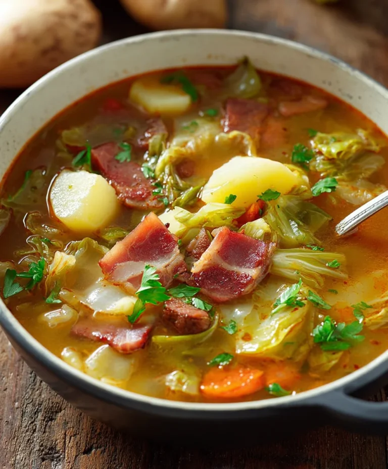 Hearty Beef Beef Bacon Cabbage Potato Soup Recipe