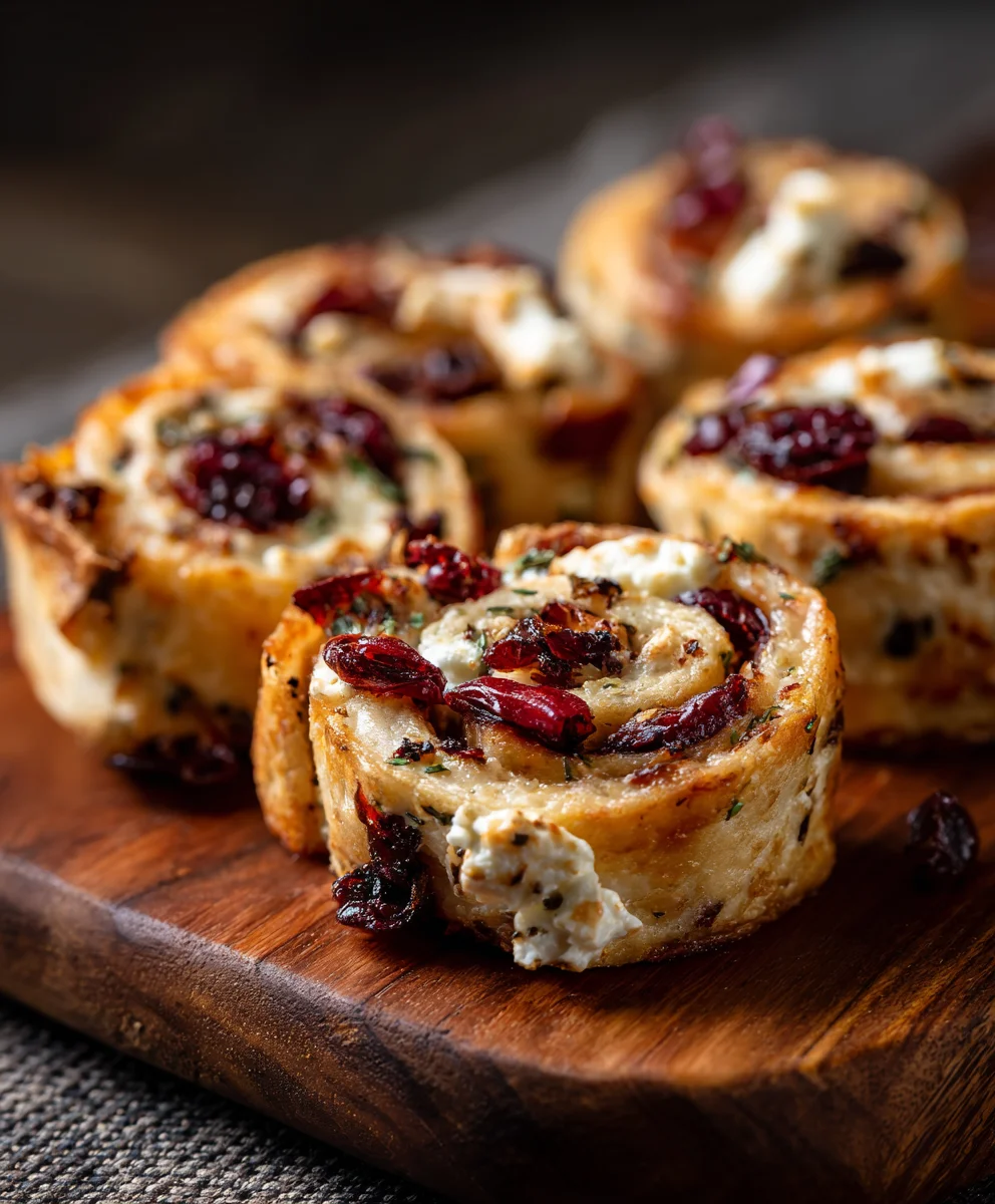Cranberry Feta Pinwheels- Easy Appetizer Recipe