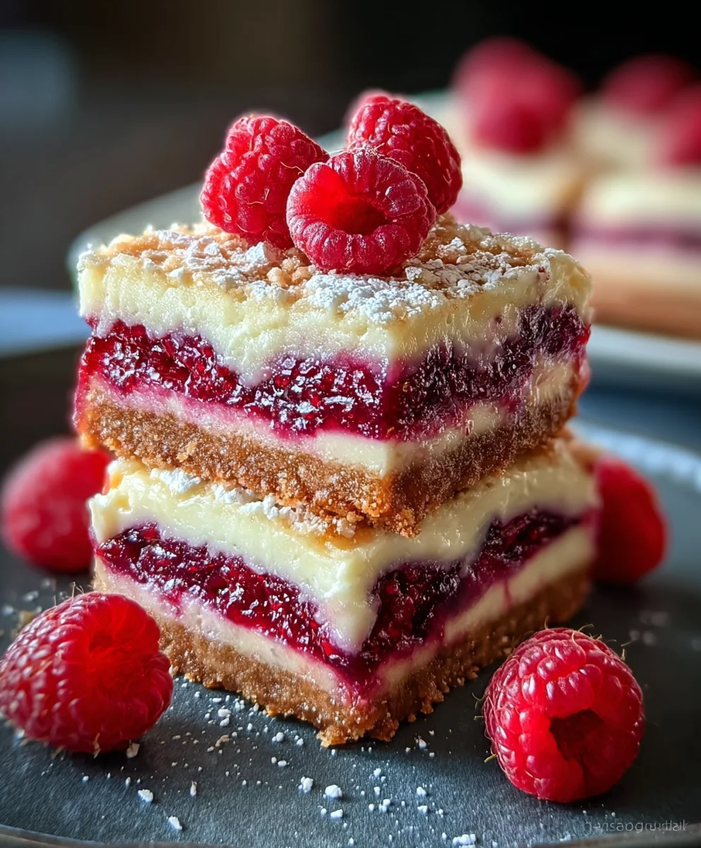 Easy Raspberry Cheesecake Bars - No Bake Delight