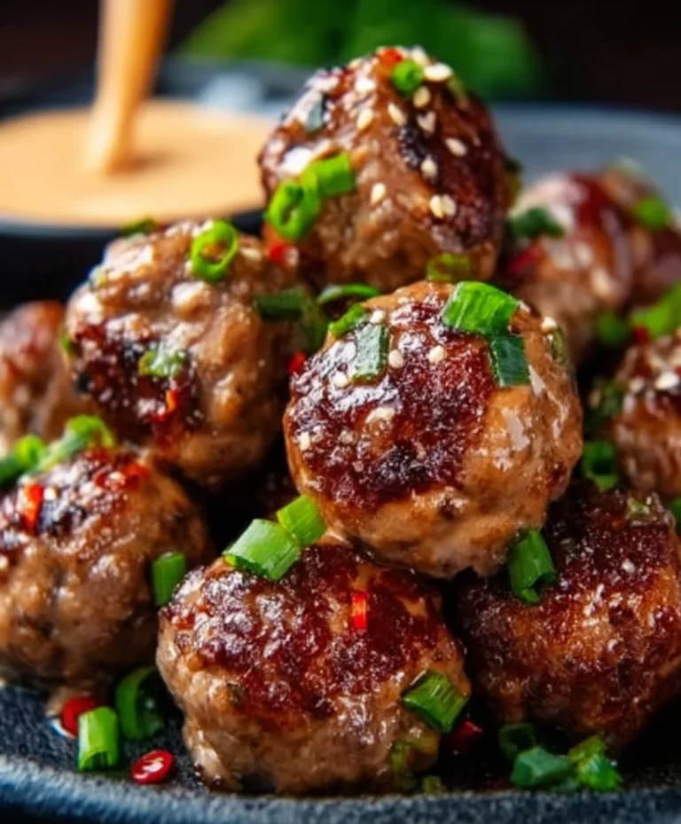 Korean BBQ Beef Meatballs Spicy Mayo Dip Recipe