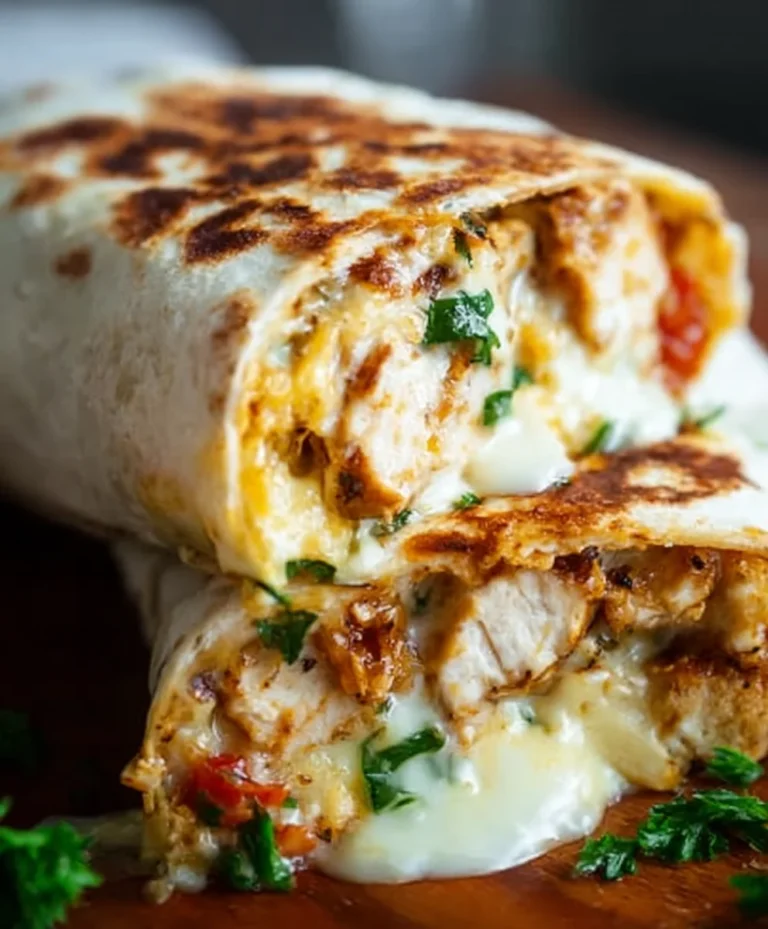 Cheesy Garlic Chicken Wraps – Easy & Delicious Recipe