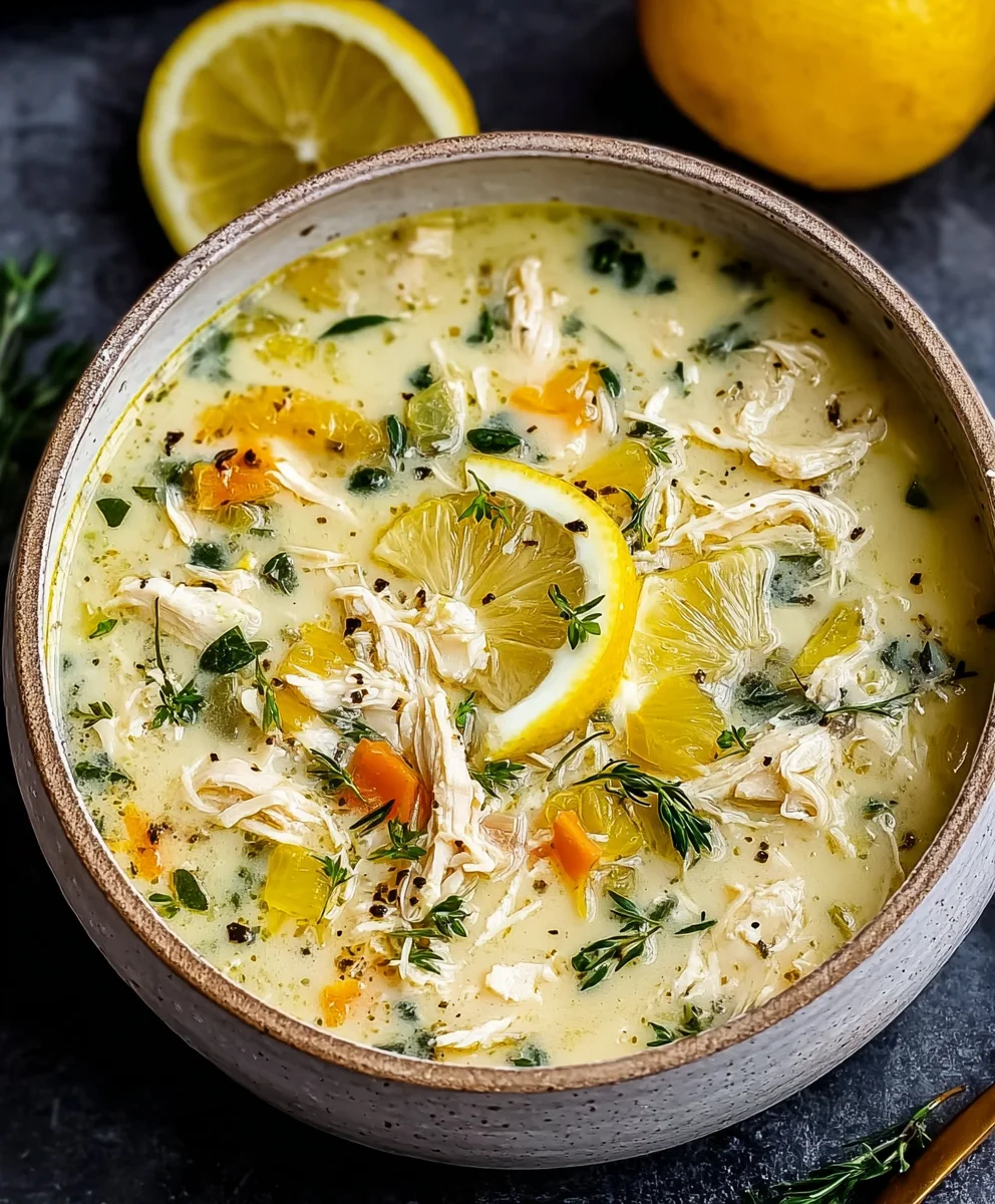 Avgolemono Greek Lemon Chicken Soup - Easy Recipe