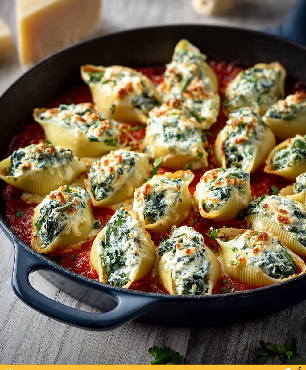 Spinach Ricotta Stuffed Shells - Easy Dinner Recipe