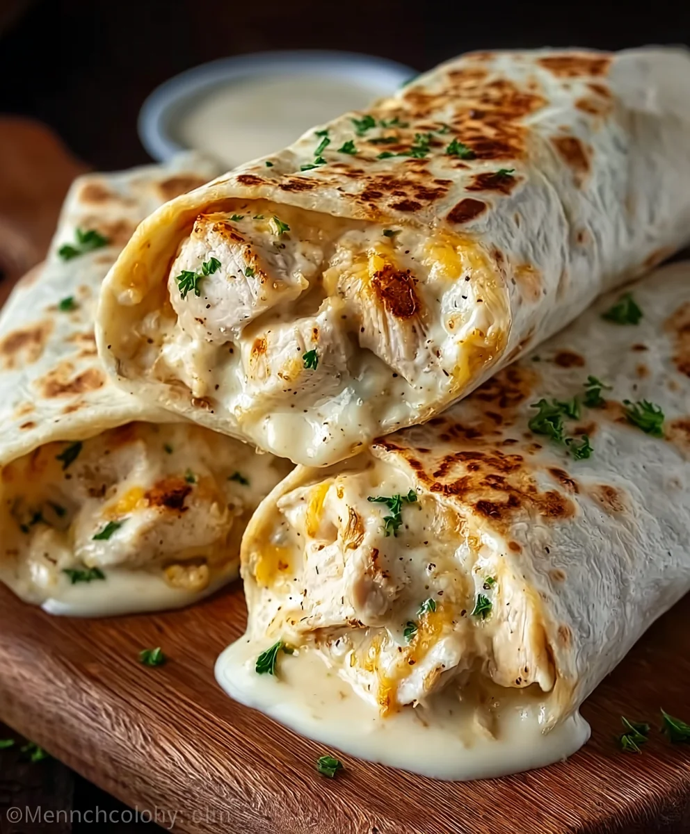 Cheesy Chicken Garlic Wraps-Easy Weeknight Meal