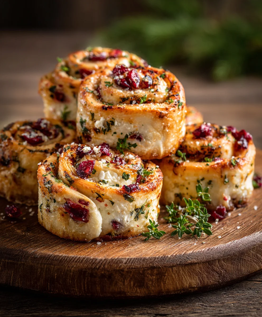 Cranberry Feta Pinwheels- Easy Appetizer Recipe
