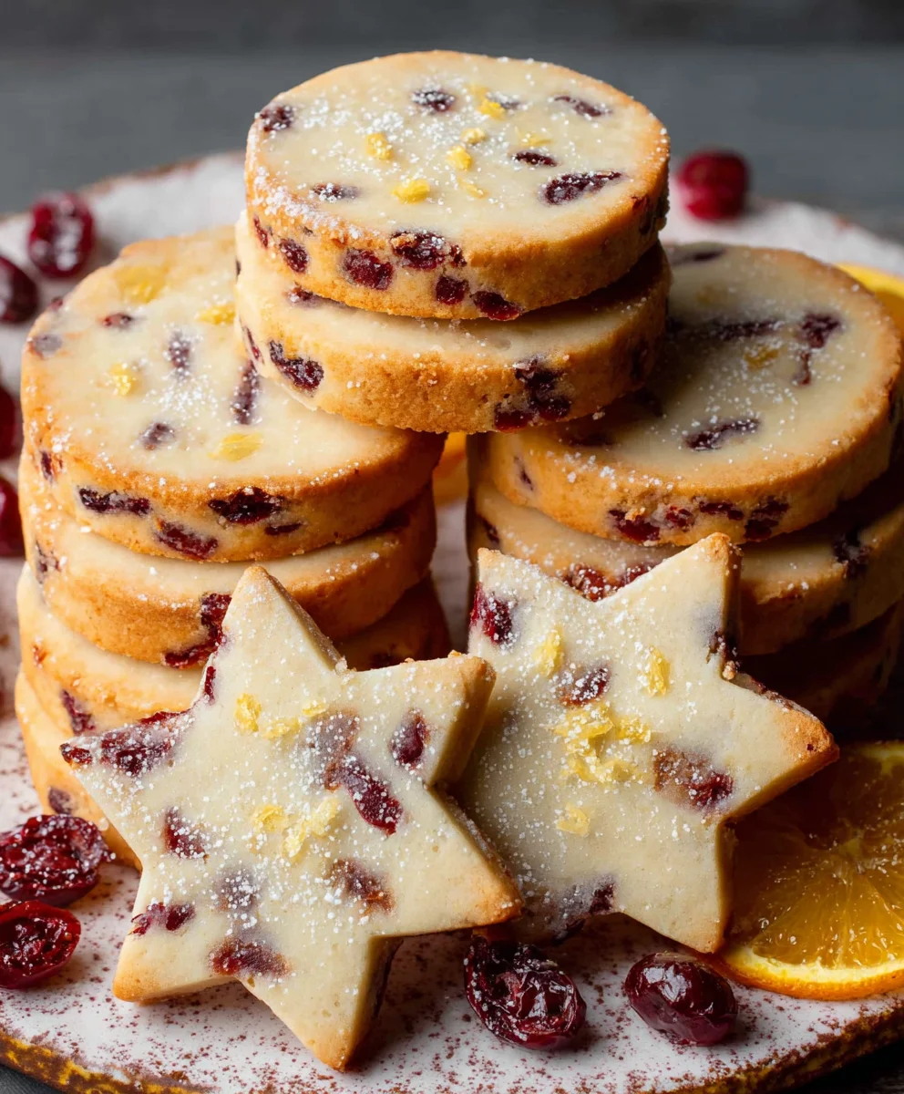 Cranberry Orange Shortbread Cookies-Festive & Easy Recipe