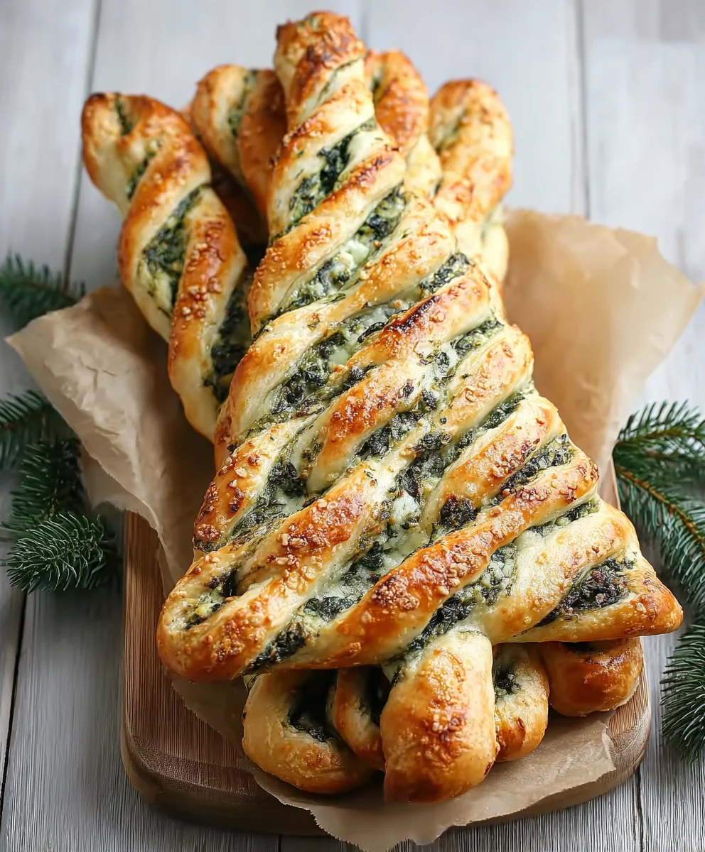 Christmas Tree Spinach Breadsticks Recipe