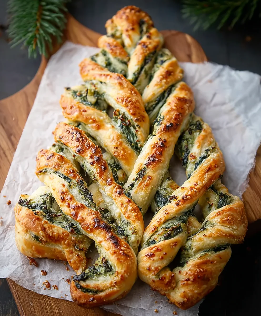 Christmas Tree Spinach Breadsticks - Festive & Easy