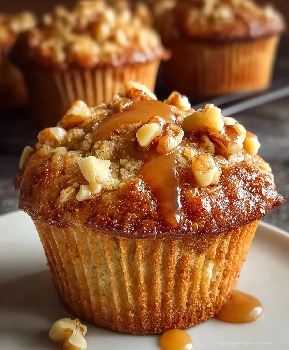 Caramel Apple Muffins-Delicious Walnut Treat