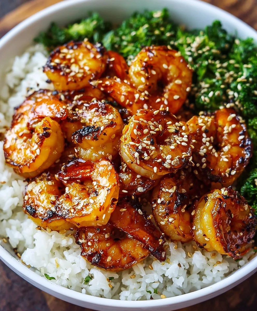 Honey Garlic Shrimp Bowls-Quick Easy Dinner Idea