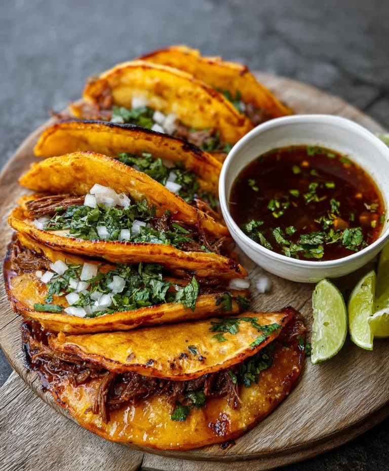 Authentic Beef Birria Quesatacos with Consomé