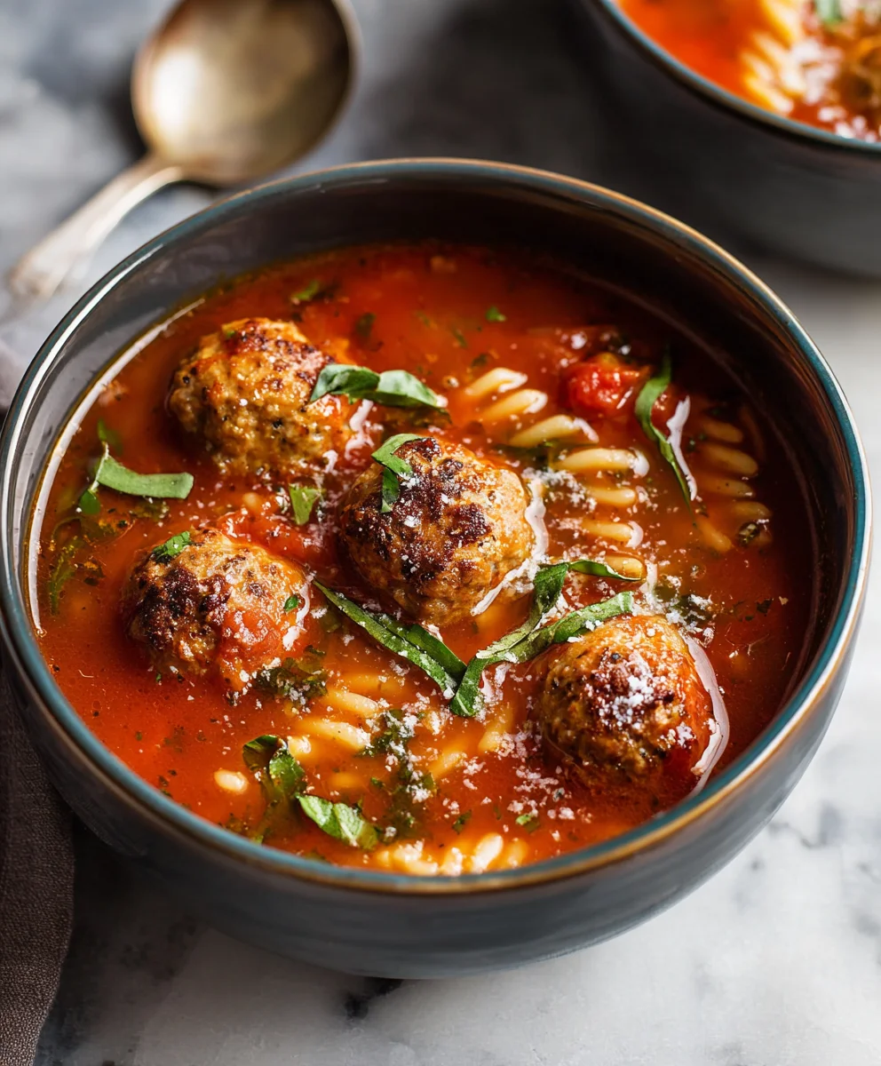 Hearty Beef Meatball Soup-Italian Comfort Food