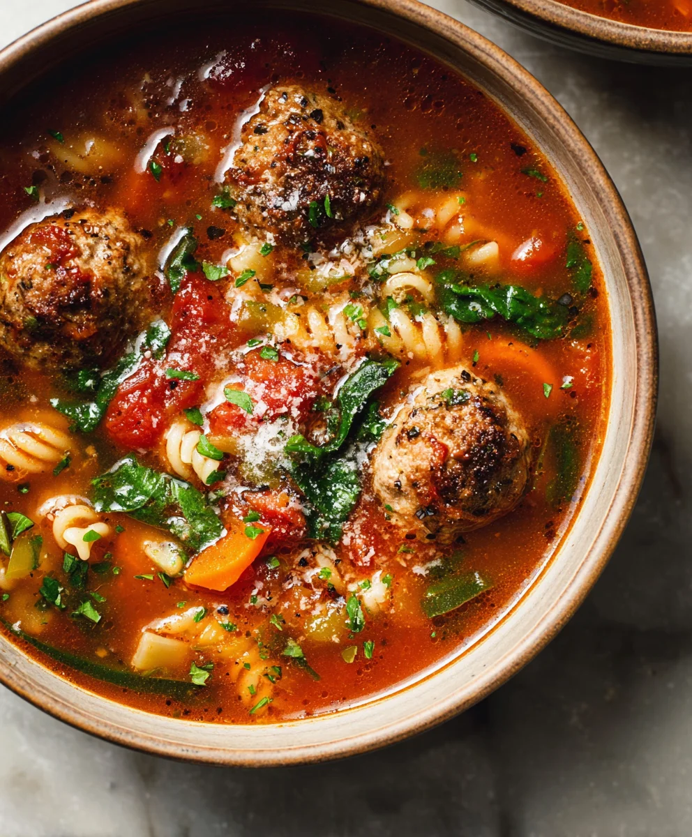 Hearty Beef Meatball Soup - Italian Comfort Food