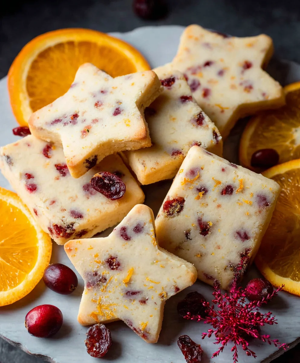 Cranberry Orange Shortbread Cookies-Festive & Easy Recipe