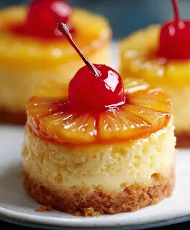 Mini Pineapple Upside-Down Cheesecakes