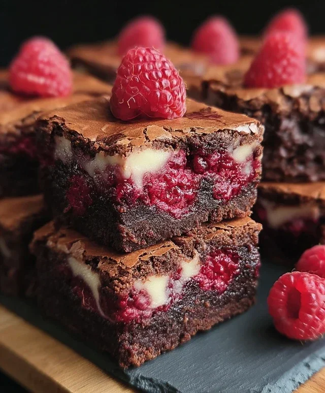 Raspberry Swirl Brownies