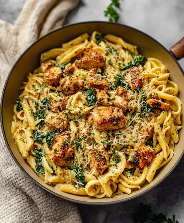 Healthy Garlic Parmesan Chicken Pasta