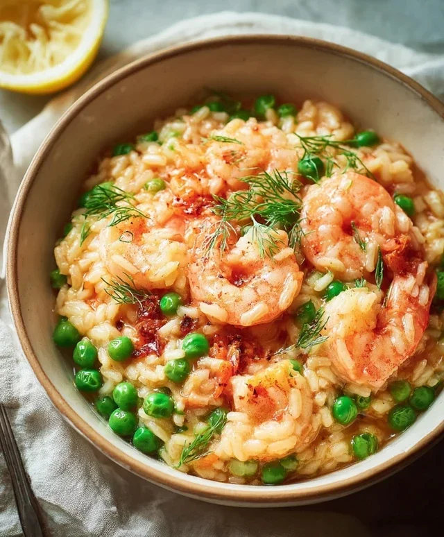 Shrimp Risotto with Peas