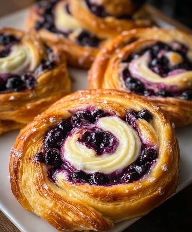Swirled Blueberry Cream Cheese Danish