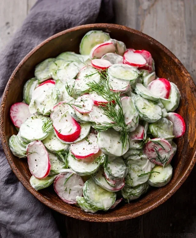 Creamy Cucumber Radish Salad
