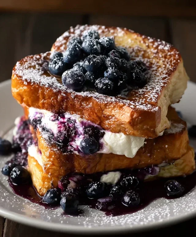Blueberry Cream Cheese Stuffed French Toast