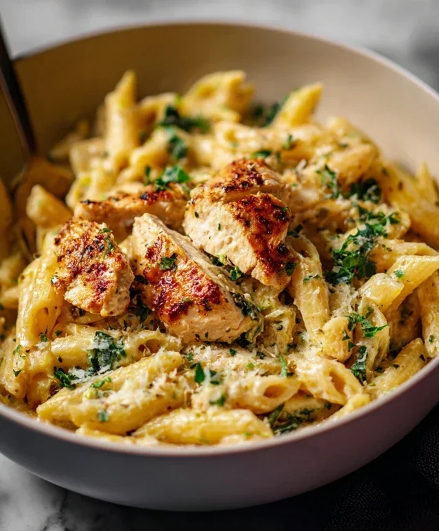 Healthy Garlic Parmesan Chicken Pasta
