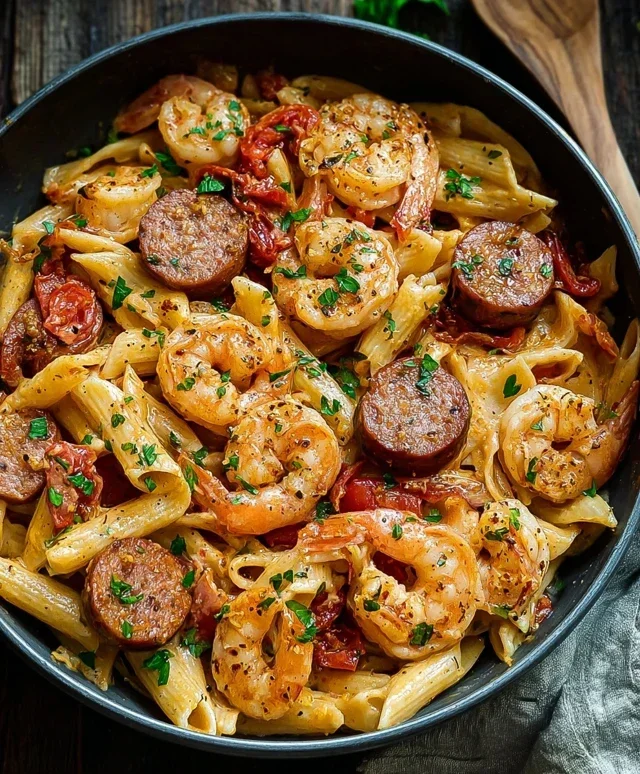 Creamy Cajun Shrimp Pasta with Sausage