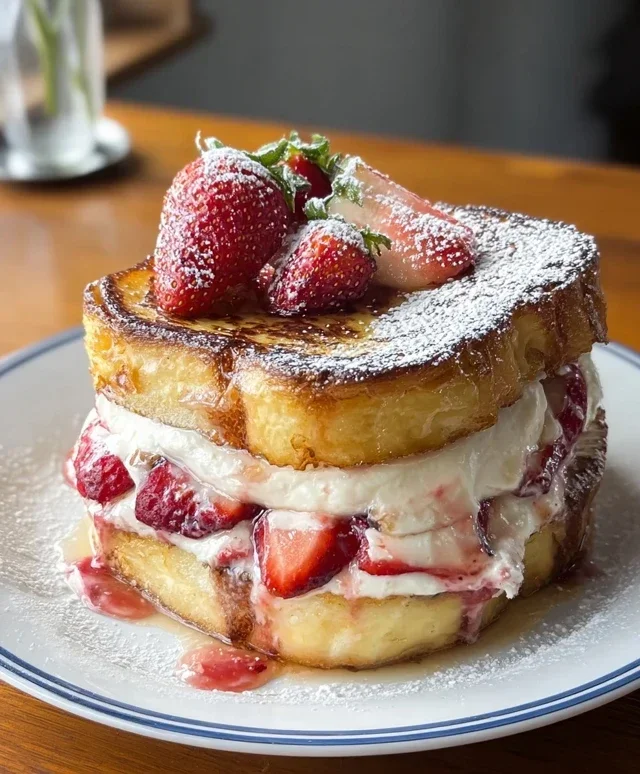 Strawberry Cream Cheese Stuffed French Toast