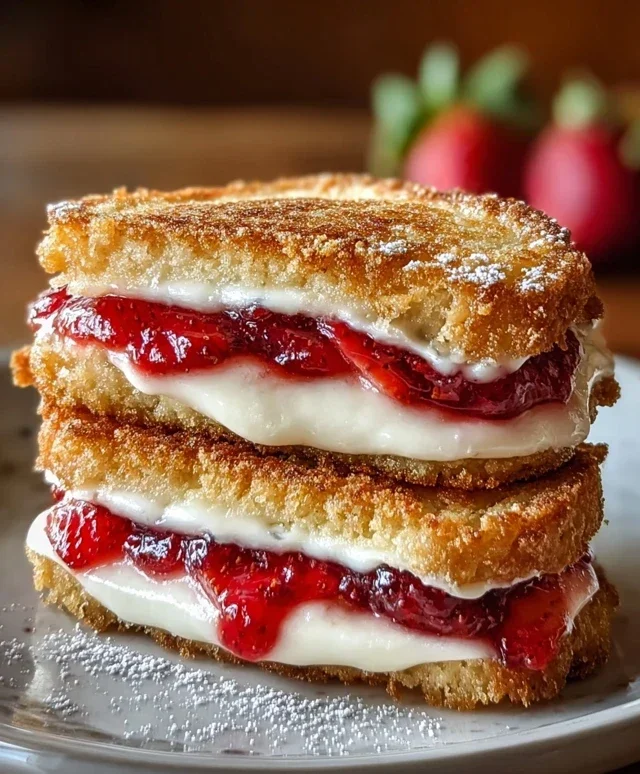 Fried Strawberry Cheesecake Sandwiches