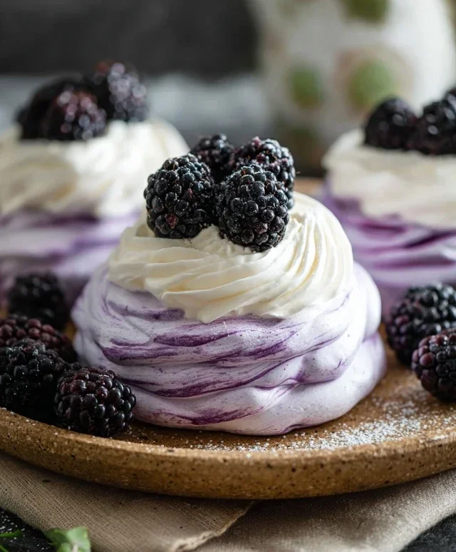Blackberry Pavlovas