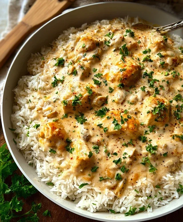 Creamy Smothered Chicken and Rice