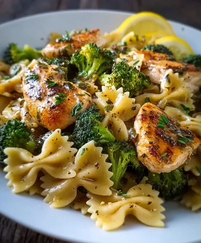 Cowboy Butter Lemon Bowtie Chicken with Broccoli Bliss