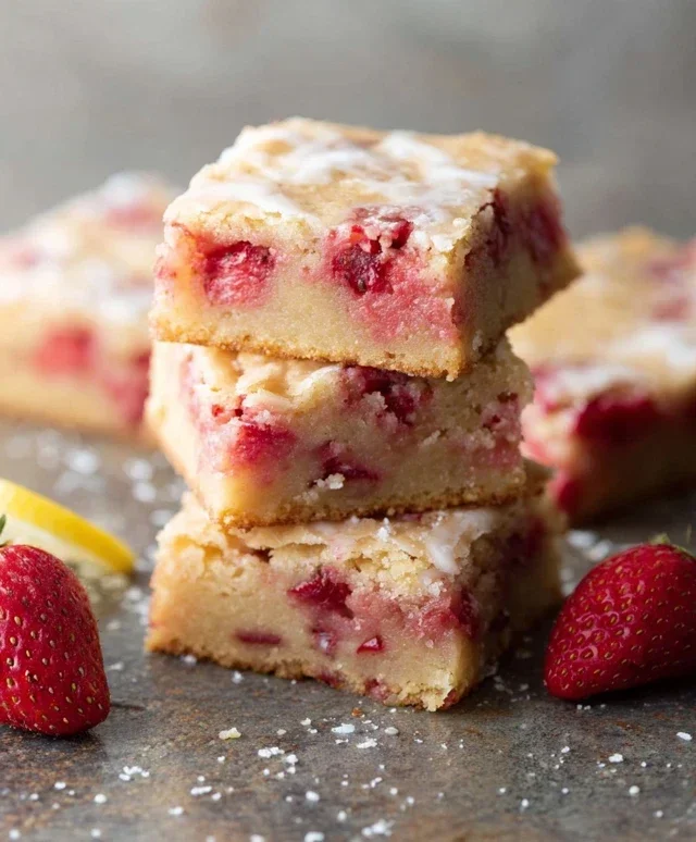 Strawberry Lemon Blondies