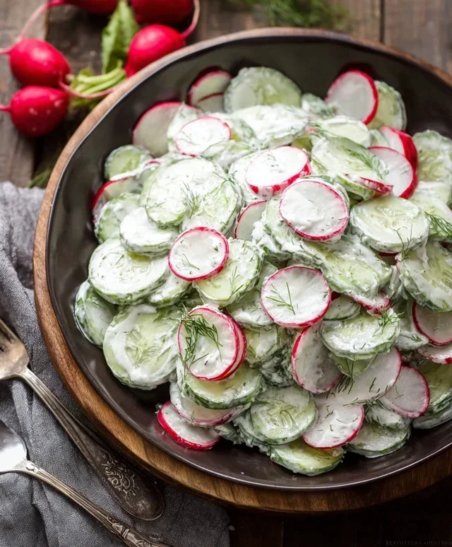 Creamy Cucumber Radish Salad