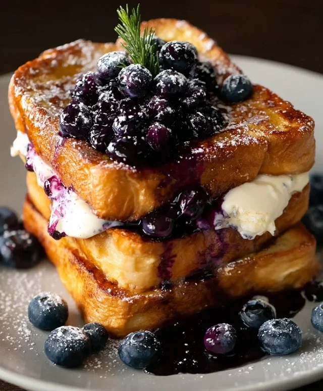 Blueberry Cream Cheese Stuffed French Toast