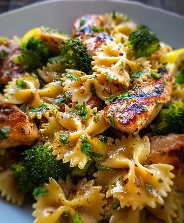 Cowboy Butter Lemon Bowtie Chicken with Broccoli Bliss