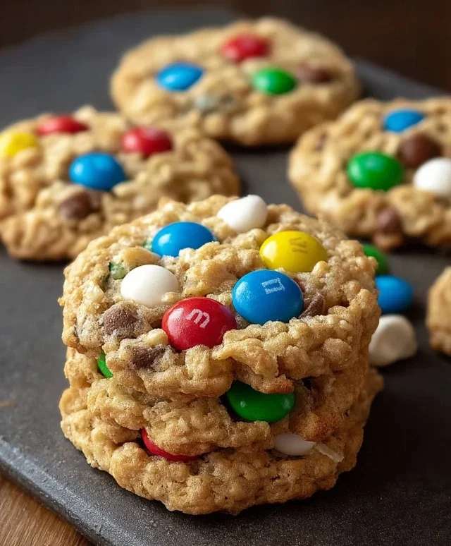 M&M Rice Krispies Cookies