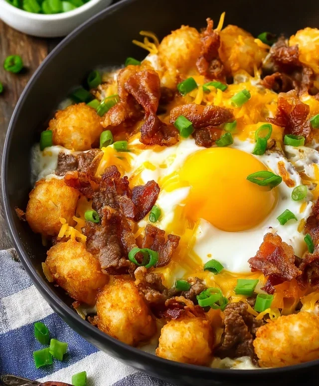 Beef Beef Bacon Egg And Cheese Breakfast Totchos