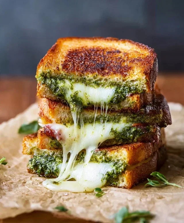 Sourdough Pesto Grilled Cheese