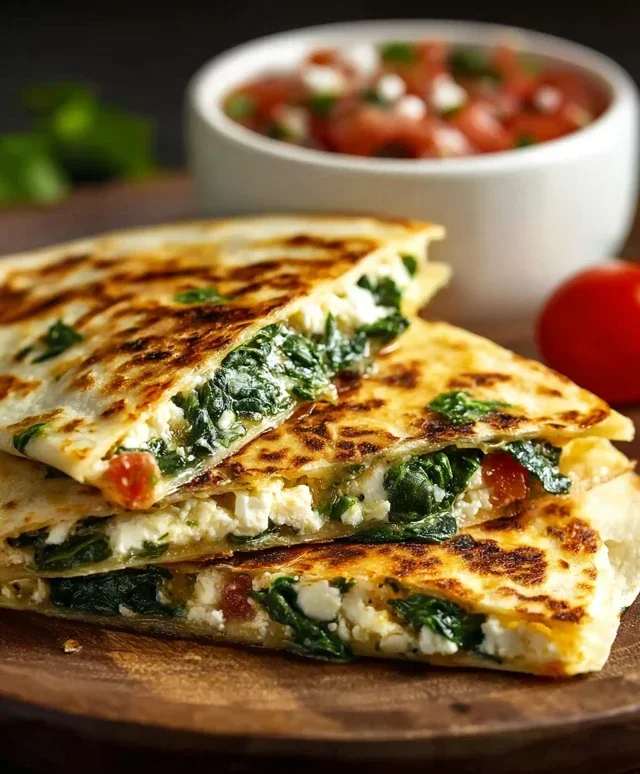 Spinach and Feta Quesadillas