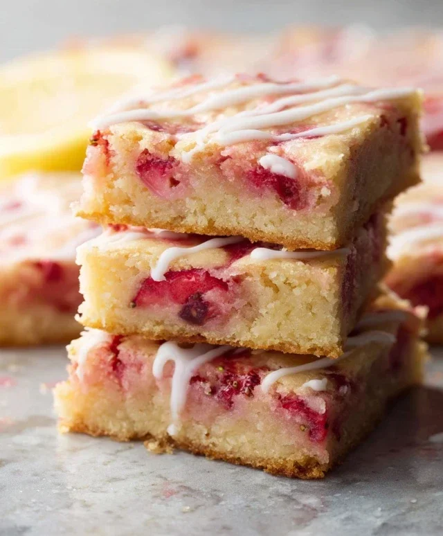 Strawberry Lemon Blondies