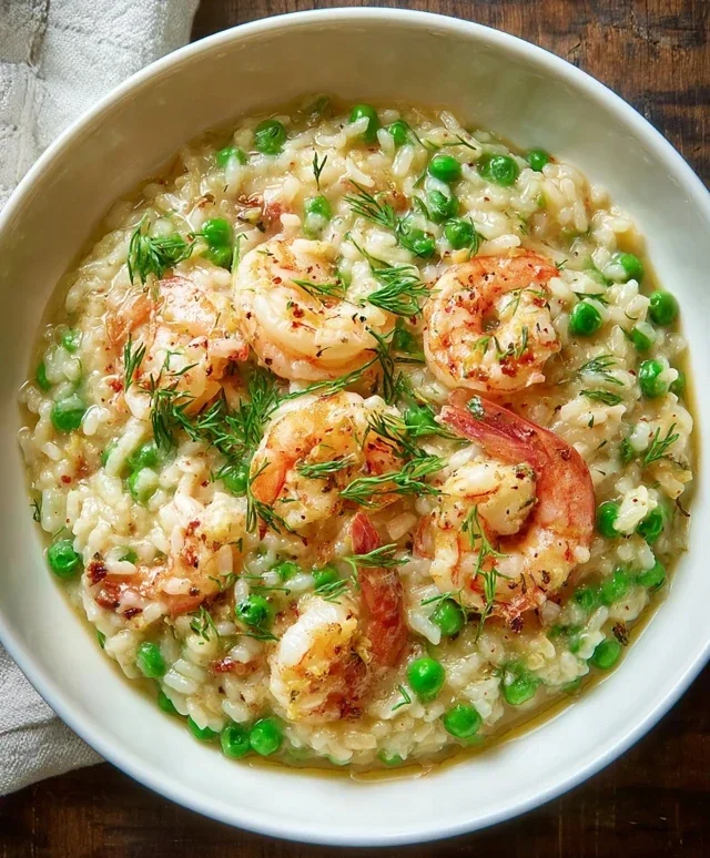 Shrimp Risotto with Peas