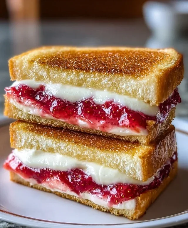 Fried Strawberry Cheesecake Sandwiches