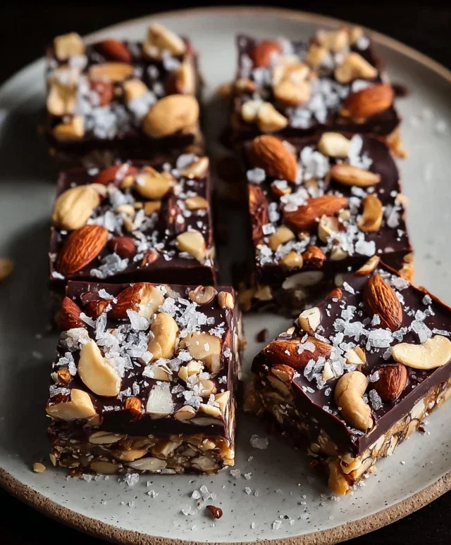 Dark Chocolate and Sea Salt Nut Bars