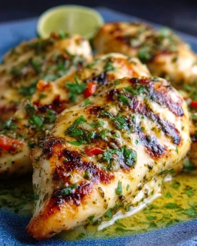 Grilled Salsa Verde Chicken with Pepper Jack