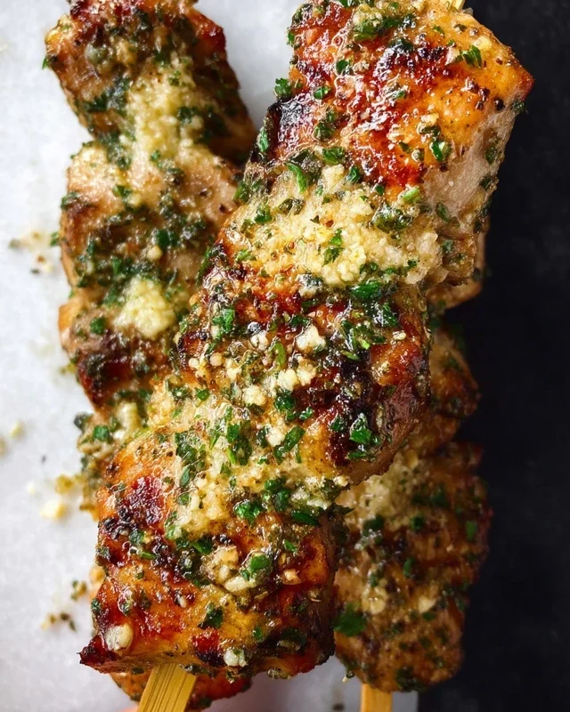 Garlic Parmesan Chicken Skewers