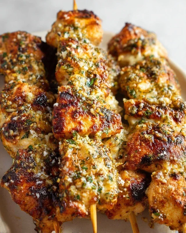 Ranch Garlic Parmesan Chicken Skewers