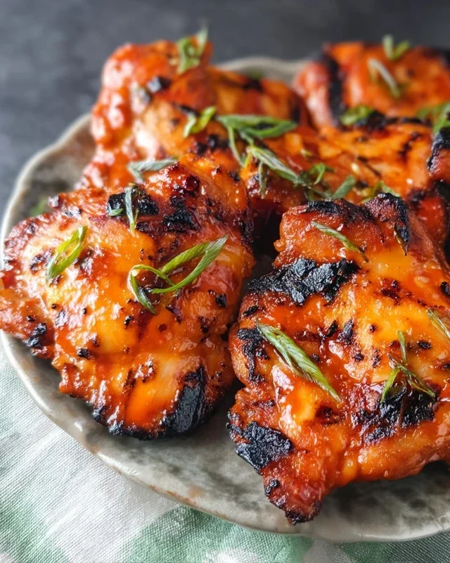 Grilled Honey Buffalo Chicken Thighs