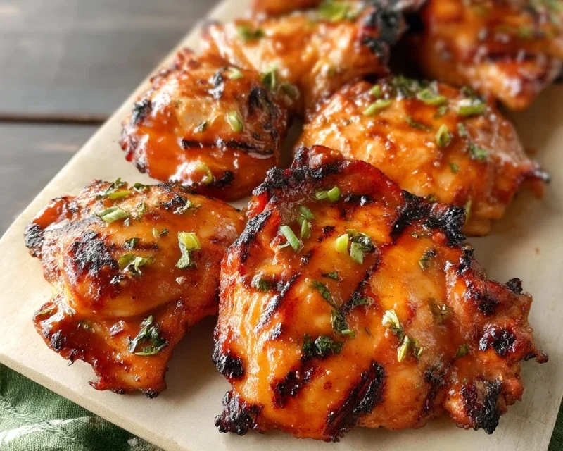 Grilled Honey Buffalo Chicken Thighs