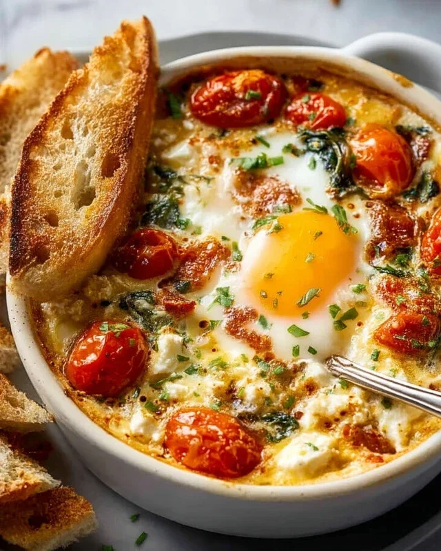 Baked Feta Eggs